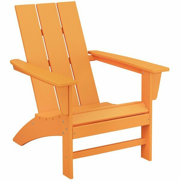 Polywood AD420TA Tangerine Modern Adirondack Chair 633AD420TA